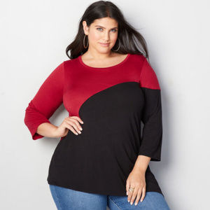Avenue Colorblock Asymmetric Top